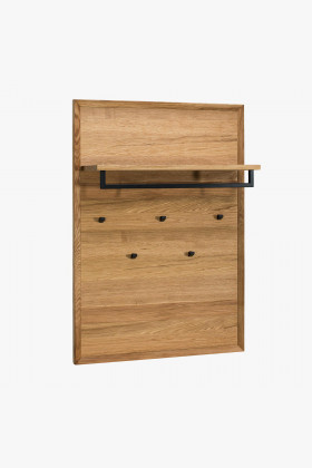 Garderobenpaneel Eiche Wandmontage mit 5 Haken und